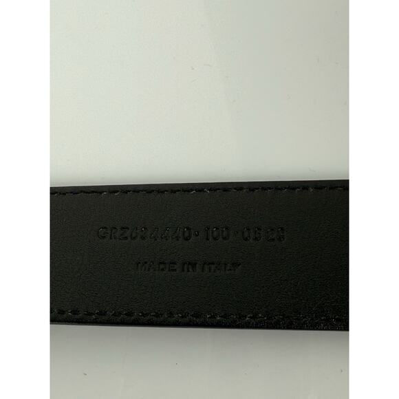 Saint Laurent Black Leather YSL Silver Hardware Women's Belt 75" Length - Picture 4 of 7